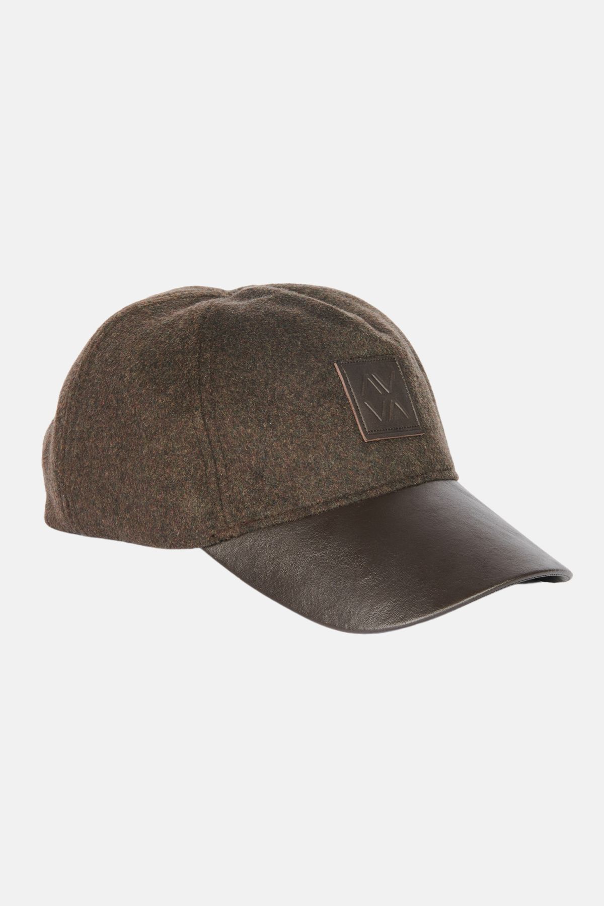 Avva Erkek Kahverengi Deri Görünümlü Siperlikli Kaşe Şapka A32y9209