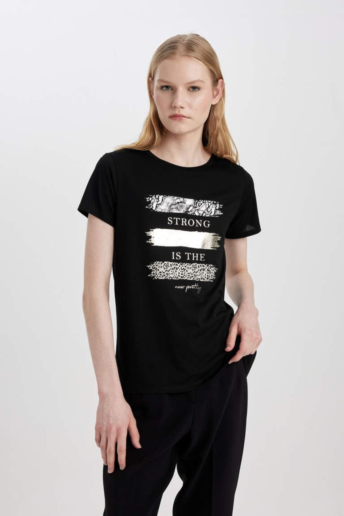Defacto Kadın T-shirt C3679ax/bk81 Black