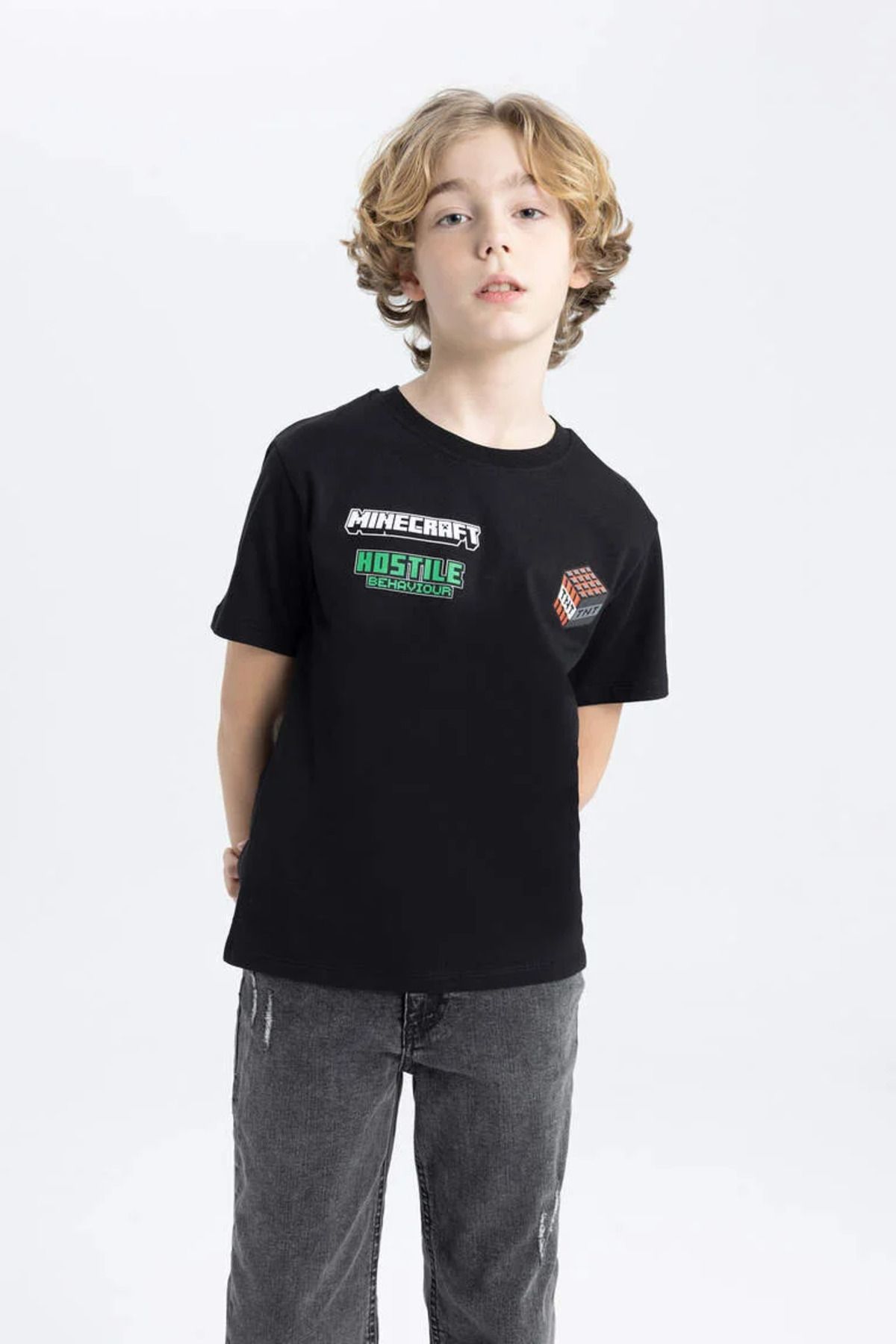 Defacto Erkek Çocuk T-shirt C2325a8/bk81 Black
