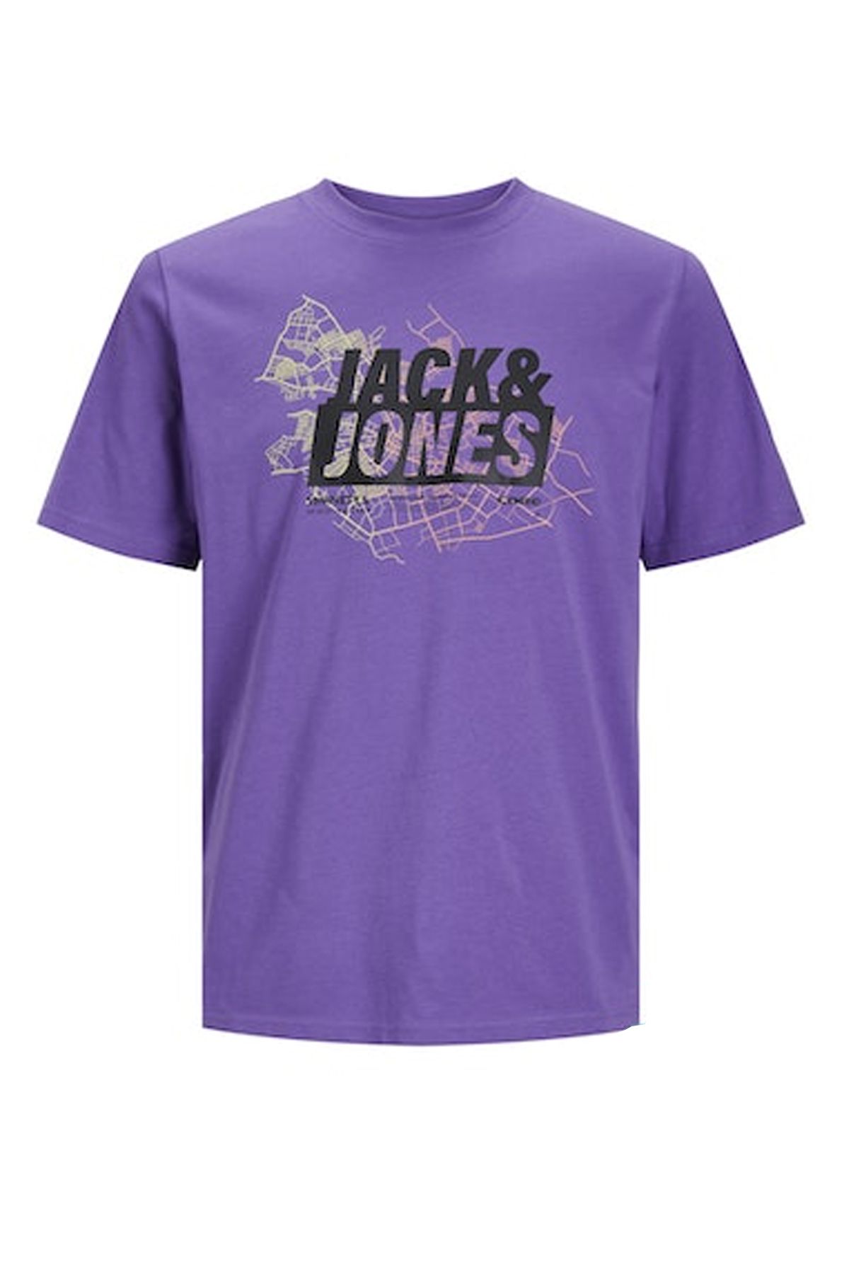 Jack & Jones Jcomap Logo Tee Ss Crew Neck Sn Erkek T-shirt 12252376 Deep Lavender