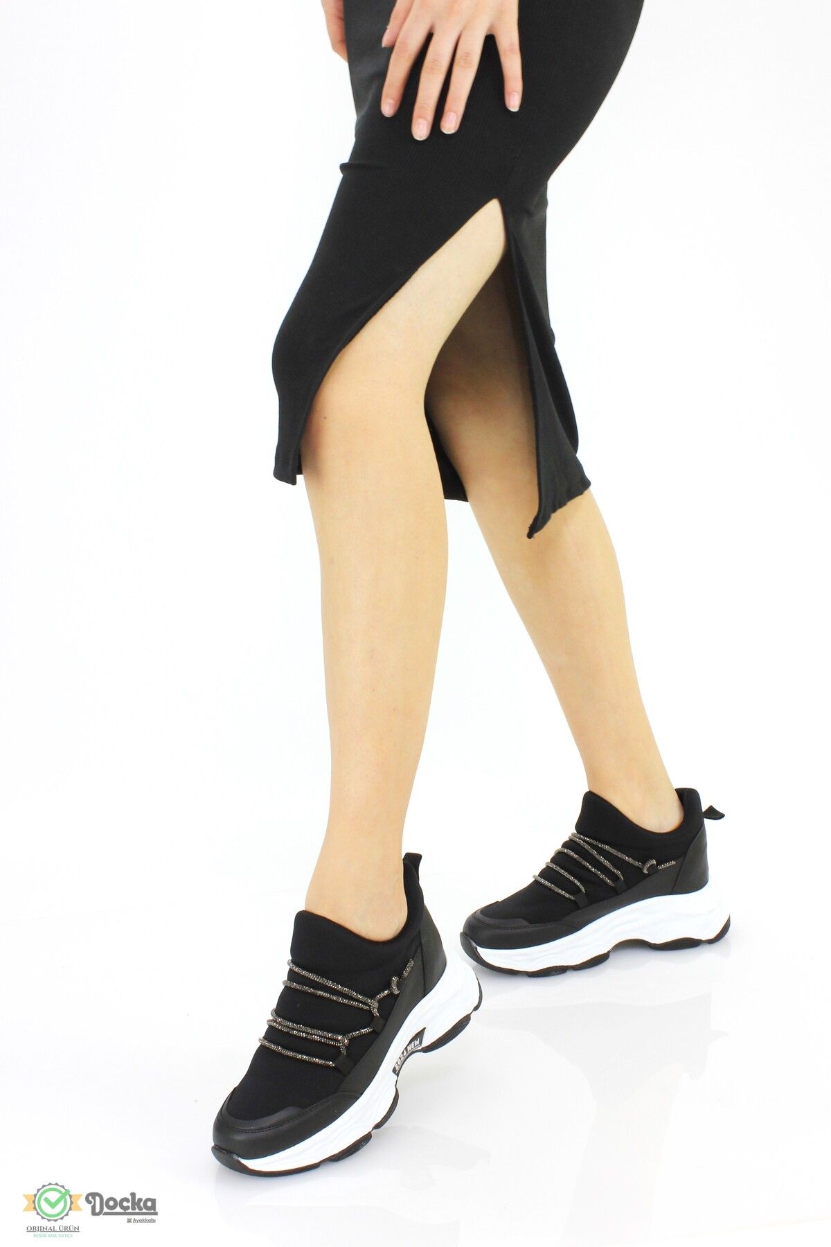 DOCKA Kadın Gizli Dolgu Topuk Likralı Bağcıksız Spor Ayakkabı FR24/SP3006
