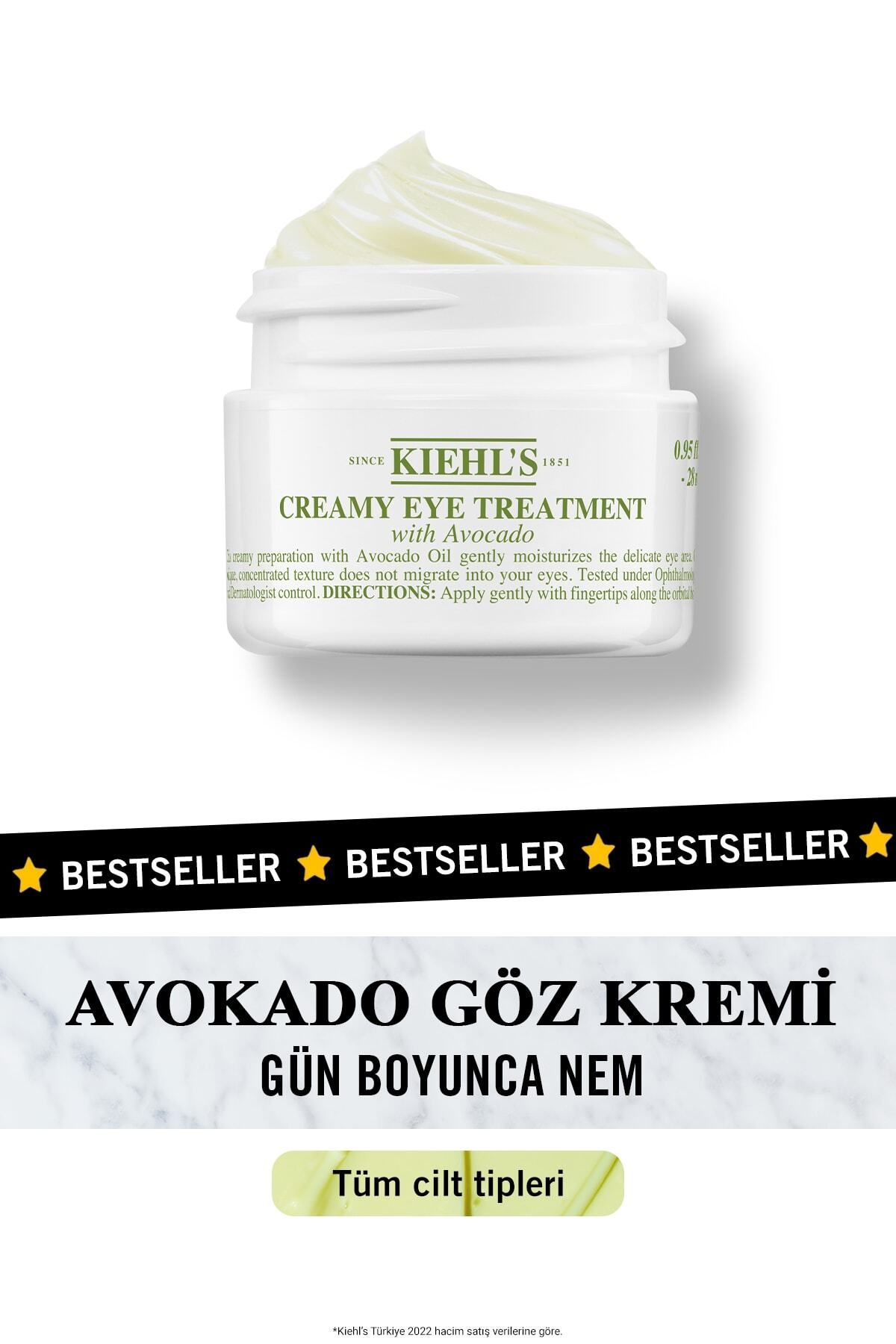 Kiehl's Gün Boyunca Avokado ile Yoğun Nemlendiren Creamy Eye Treatment Göz Kremi 28 Ml.