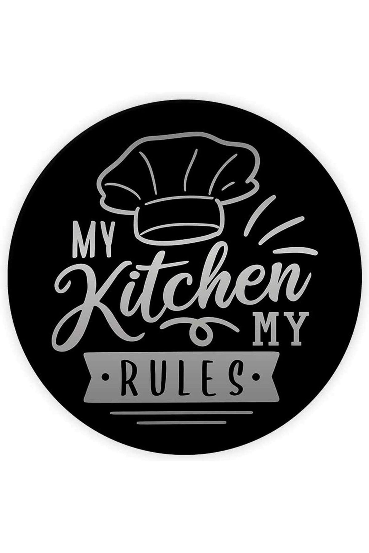 Store My Kitchen My Rules | Cam Kesme Tahtası (Çap 32cm)