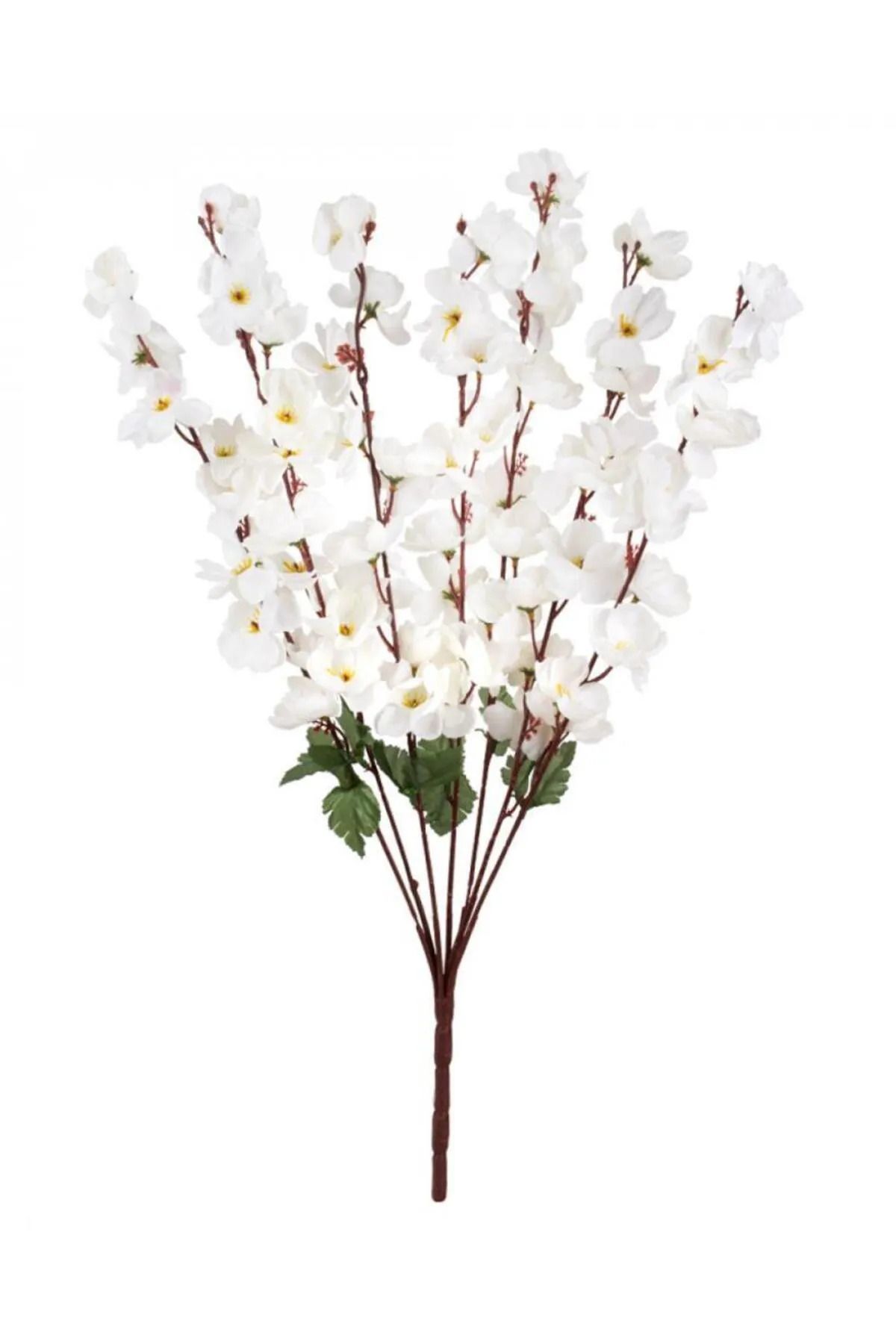 temalife Dekoratif Yapay Çiçek Bahardalı Japon Kiraz Çiçeği 9 Dallı 40cm Beyaz 1 Demet