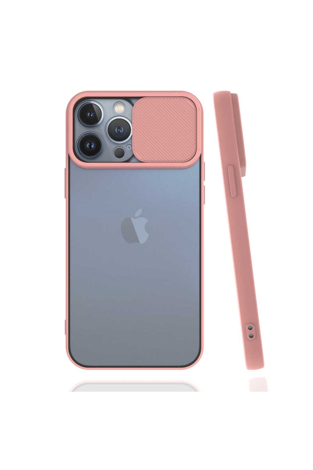 Lopard Apple iPhone 13 Pro Max Kılıf Lopard Slayt Sürgülü Kamera Korumalı Renkli Silikon Kapak