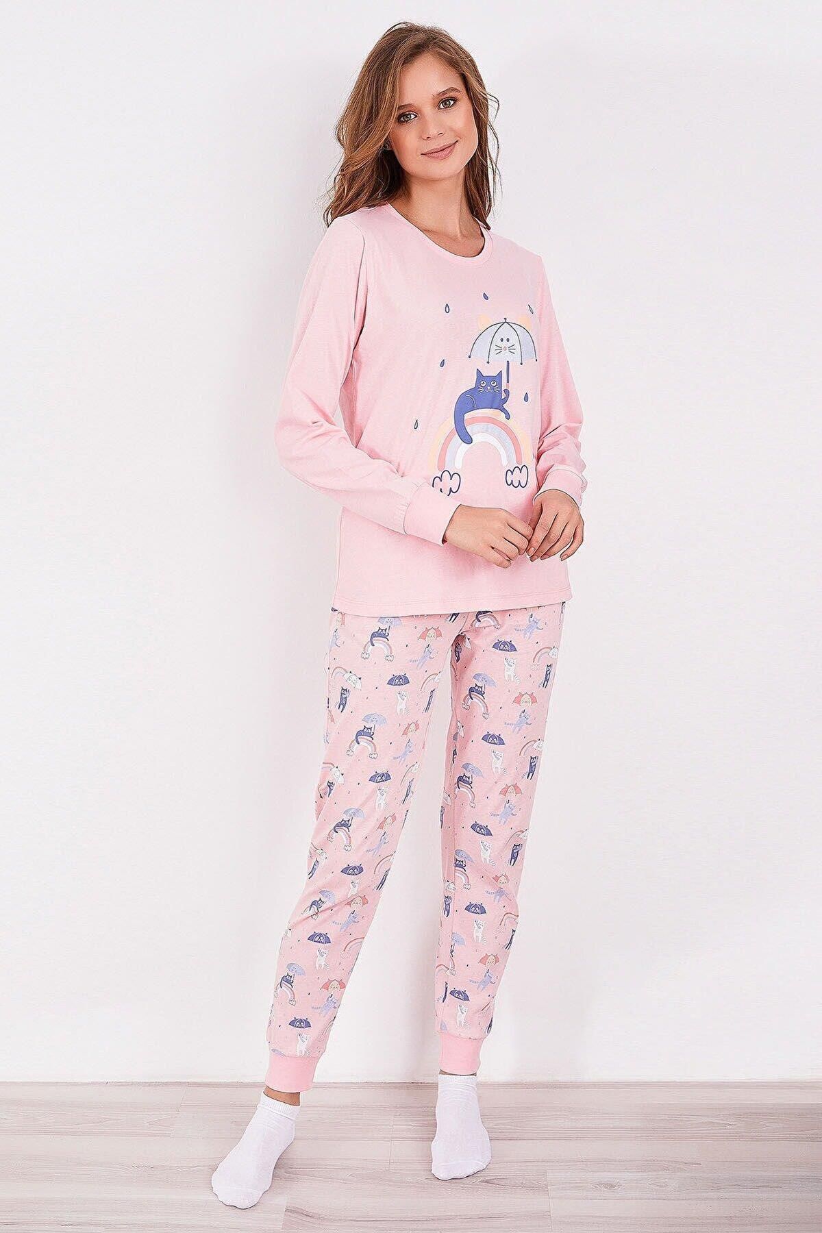 Rolypoly 2953 Rainbow Kadın Uzun Kol Pijama Takım