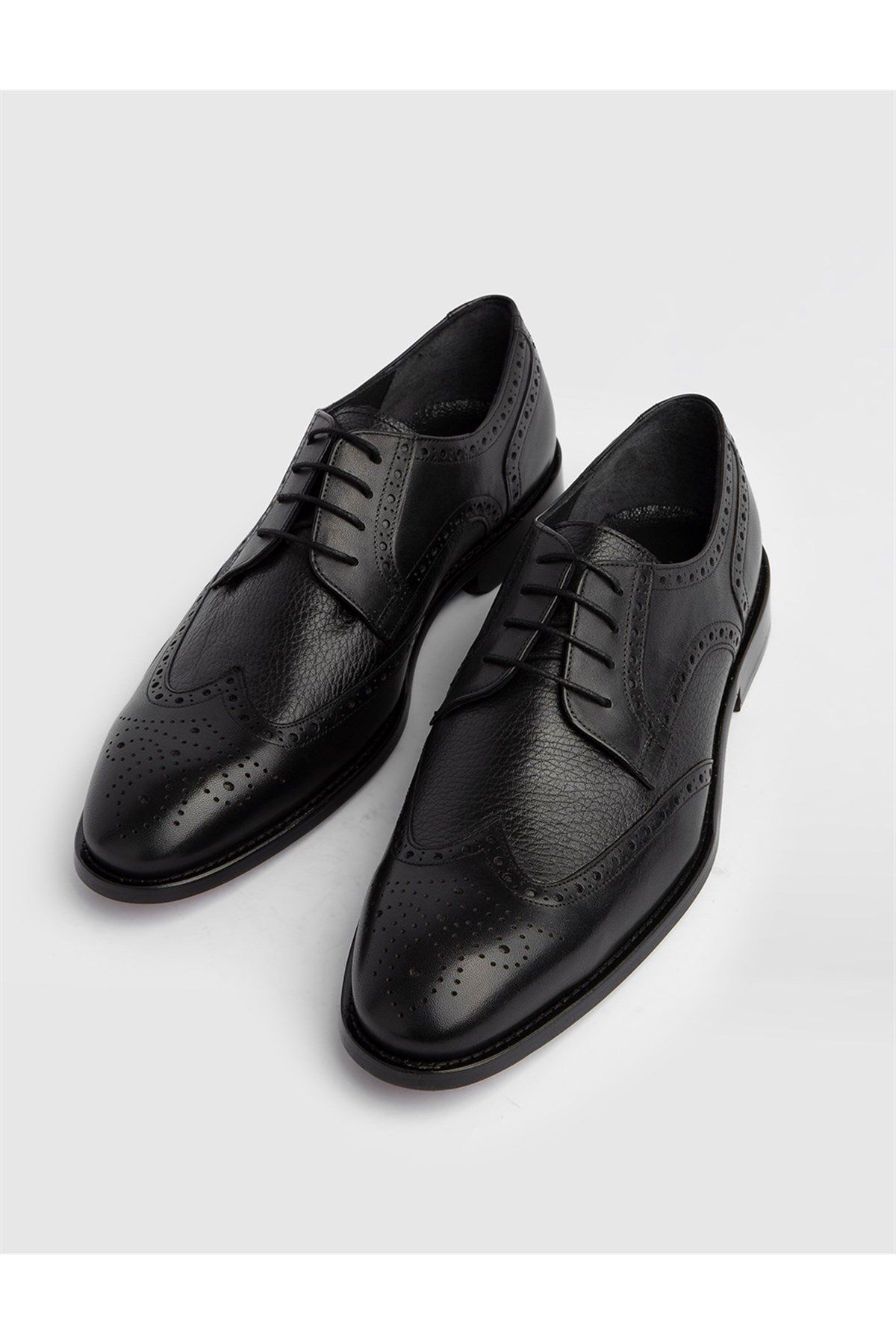 İlvi Dalr Hakiki Antik Deri Erkek Siyah Klasik Ayakkabı