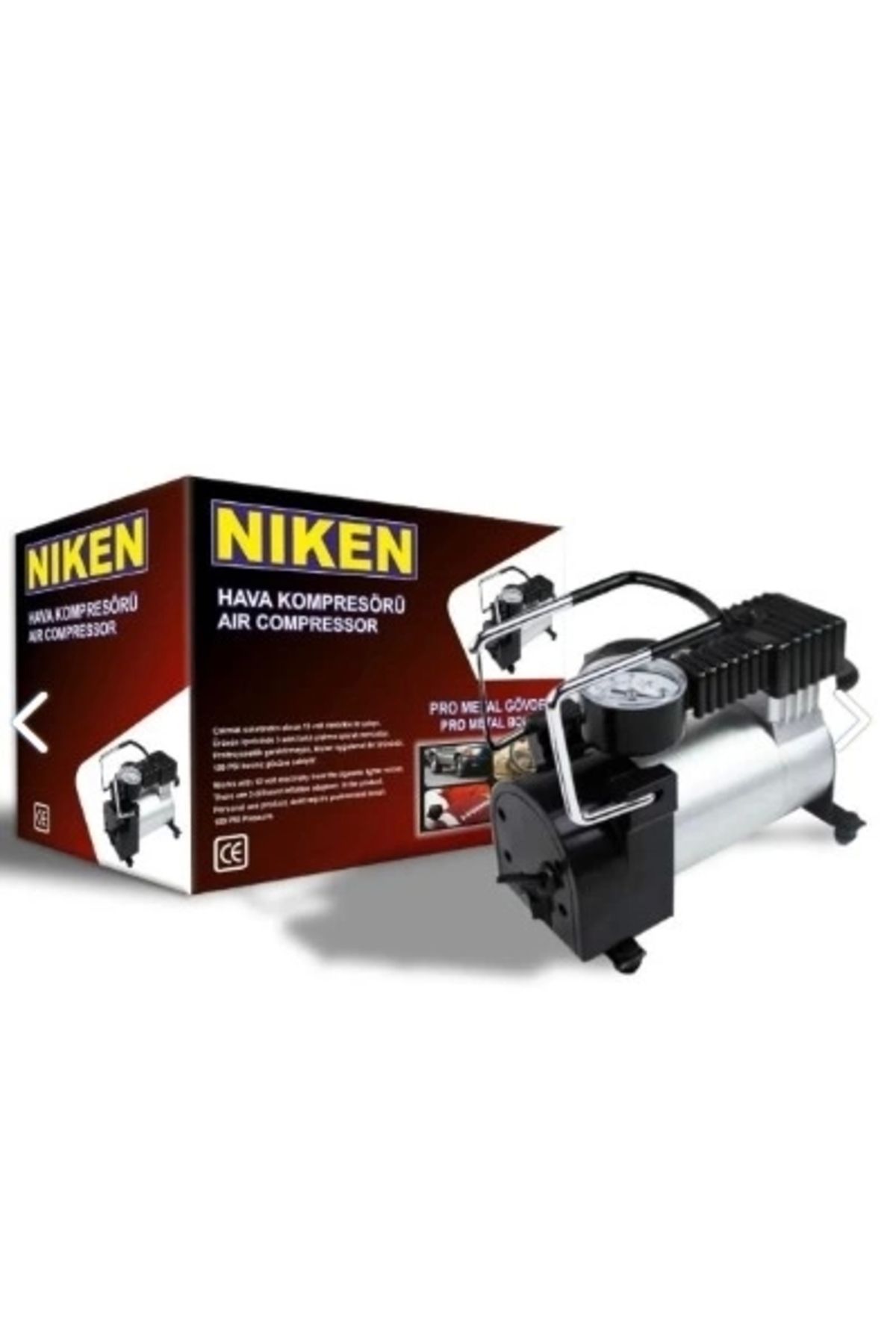 Niken Araç Lastik Hava Kompresörü Metal Gövde 12v 150 Psı