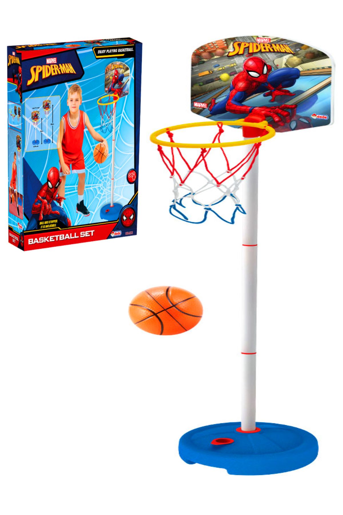 AVDA Spiderman Küçük Ayaklı Basketbol potası Seti - Ayarlanabilir 2 Farklı Boy