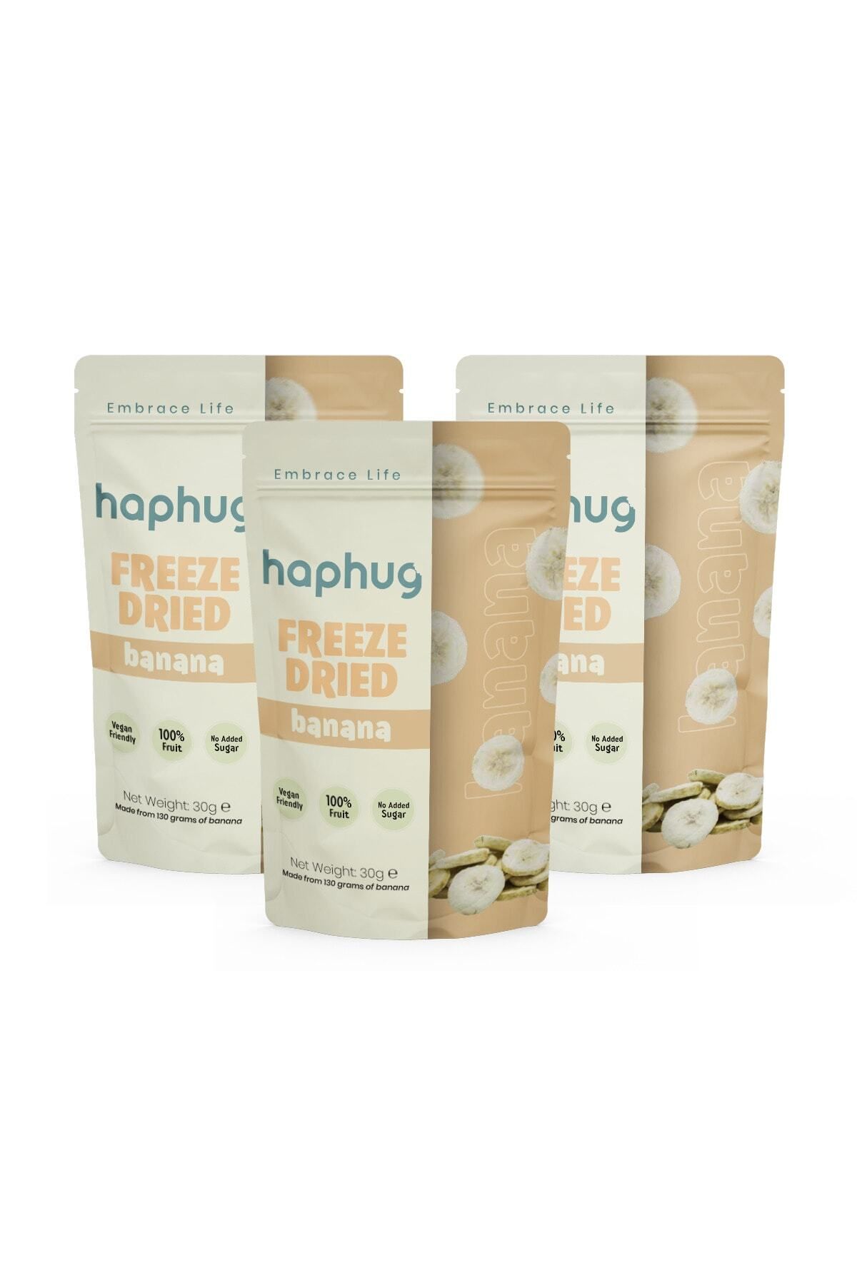 HapHug 3'lü Paket Freeze Dried Muz - Dondurularak Kurutulmuş Meyve - Meyve kurusu 3x30gr