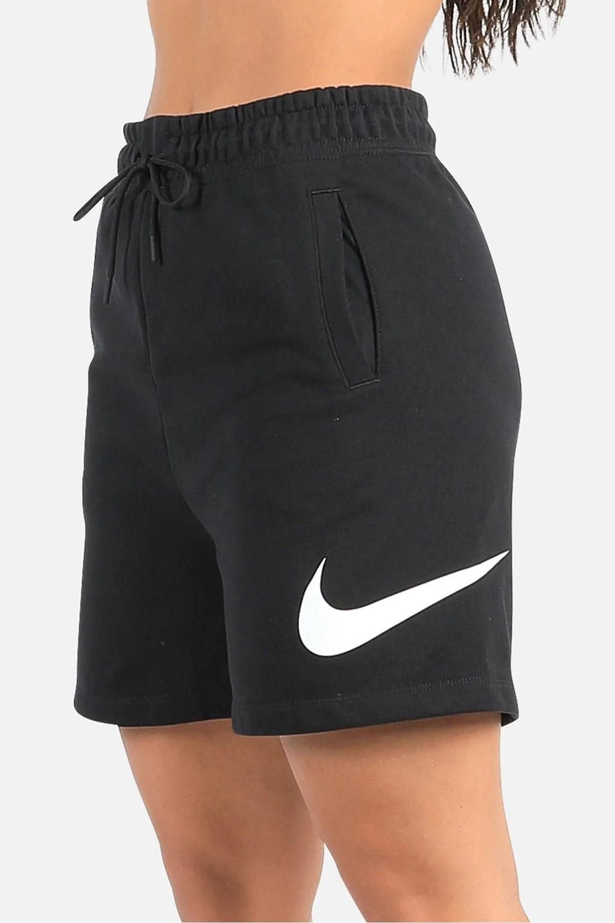 Nike Sportswear Essential High Rise Woven Yüksek Belli Siyah Kadın Şort