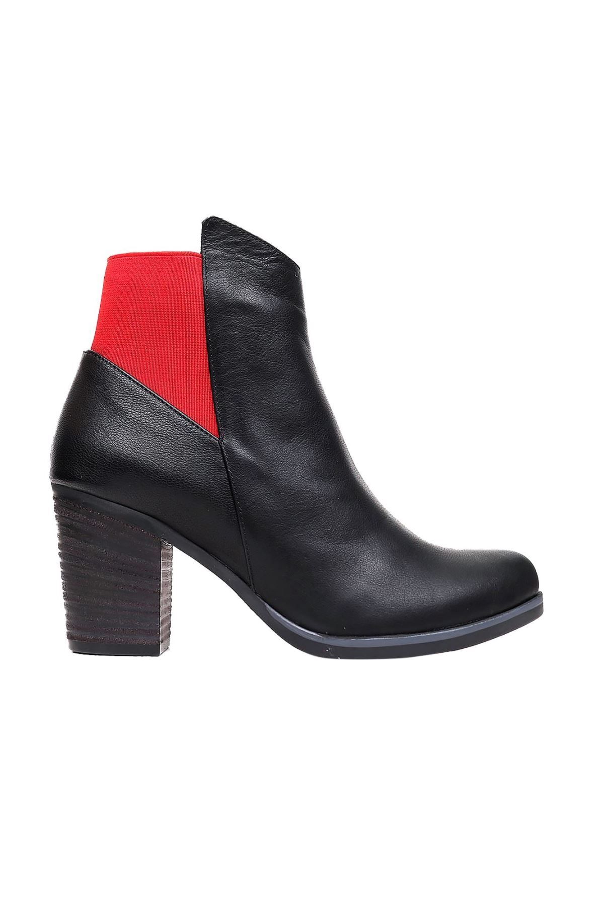 BUENO Shoes Kırmızı Deri Kadın Topuklu Bot