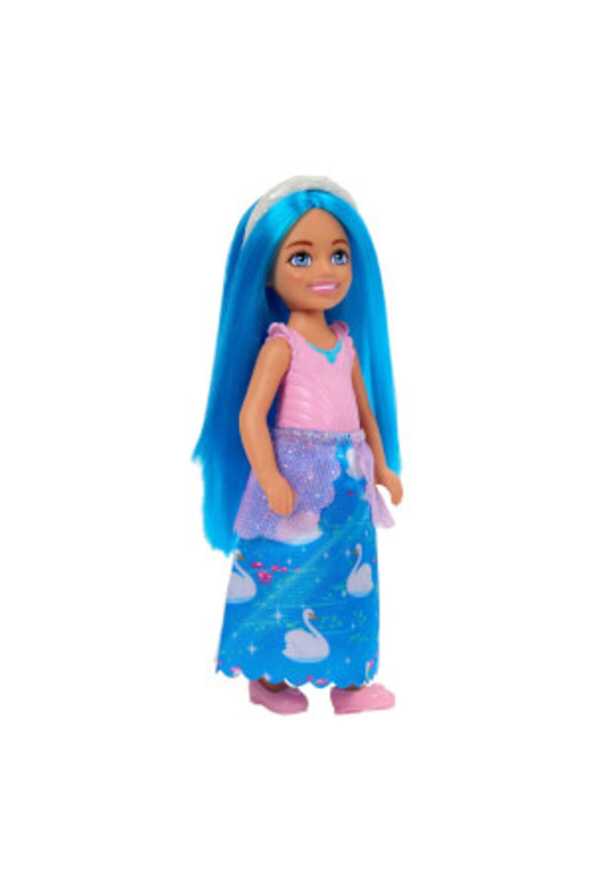 Barbie ( OYUNCAK ) Barbie Chelsea Prenses Bebekler HLC14 (Mavi Saç-Mavi Etek)  (  1  ADET  )