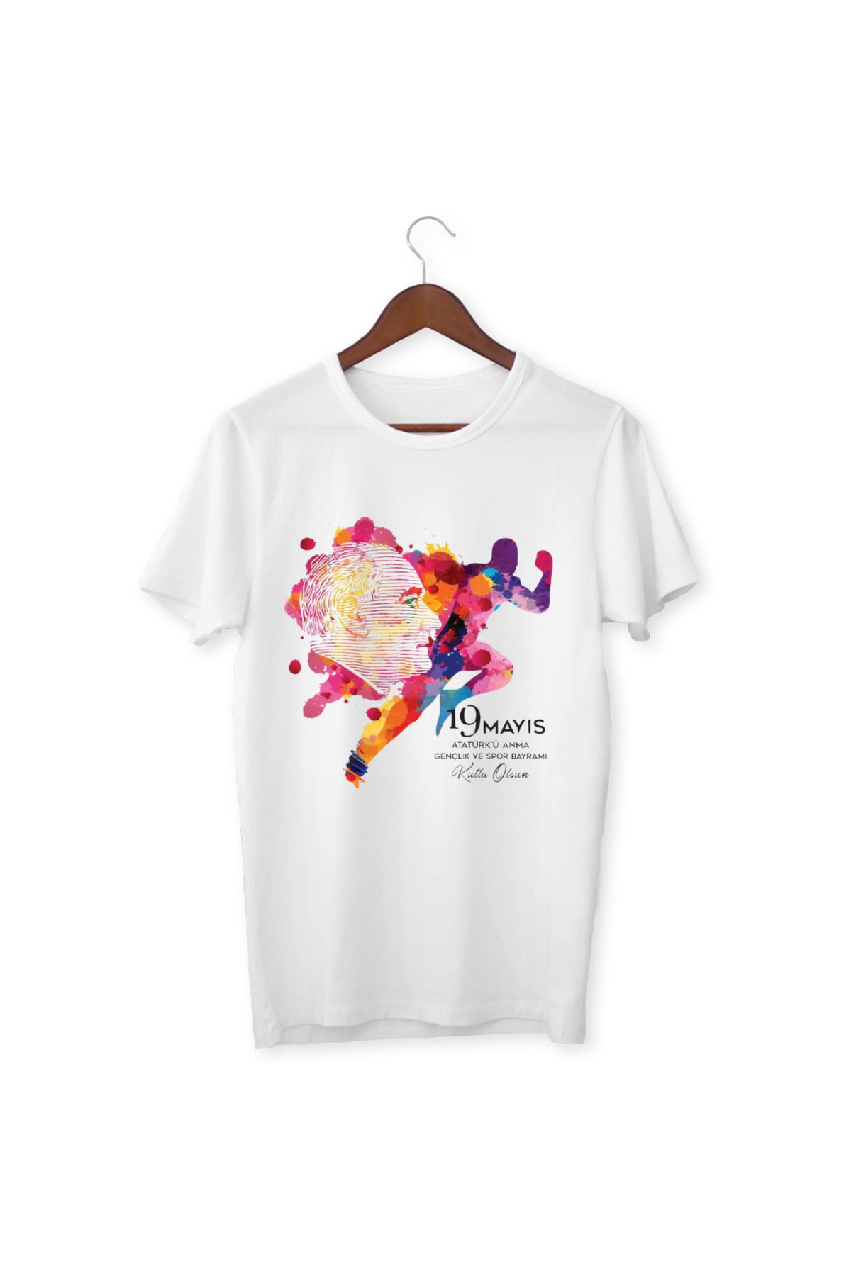 YAPO TİCARET 19 Mayıs Gençlik ve Spor Bayramı Tişört Çocuk Yetişkin Beyaz T-shirt Unisex  Tişört