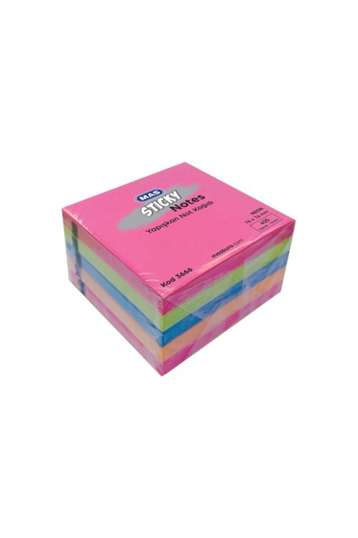 Mas Yapışkanlı Not Kağıdı 76x76 Neon 400 S Karma 5 Renk