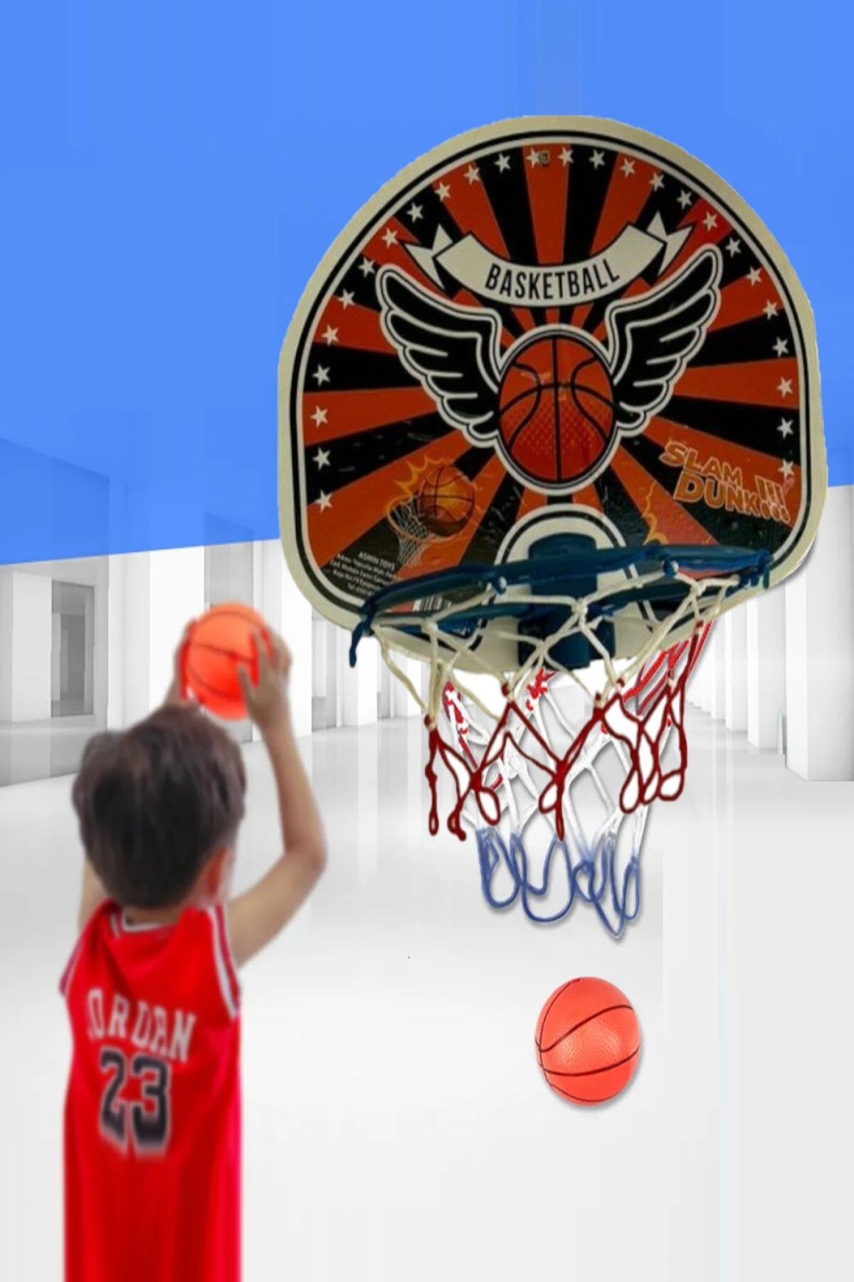 Hyd  Basketbol Potası Mini Sepet Basketbol Çemberi Sepeti Panyası Oyuncak Çocuk Duvar Basketbol Oyun Seti