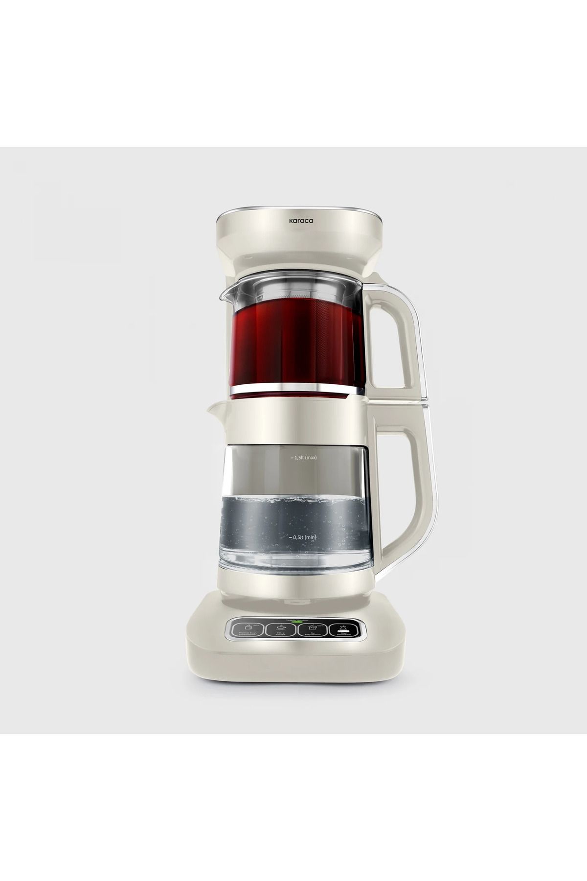 Karaca Yeni Seri Pro 4 in 1 Konuşan Cam Çay Makinesi, Filtre Kahve, Mama Suyu Hazırlama - Şık Tasarım