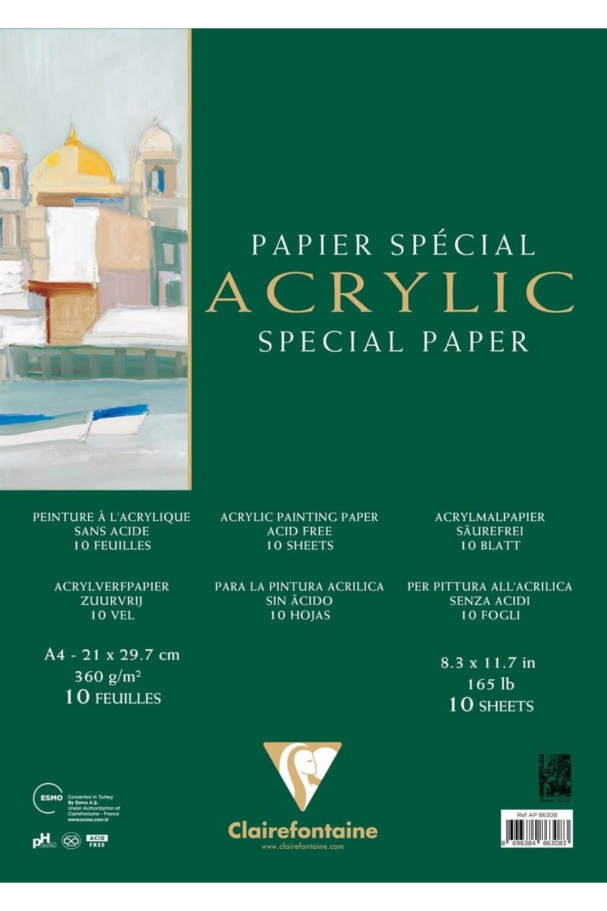 Clairefontaine Acrylic Special Paper A4 360gr 10yp Akrilik Blok / 86308