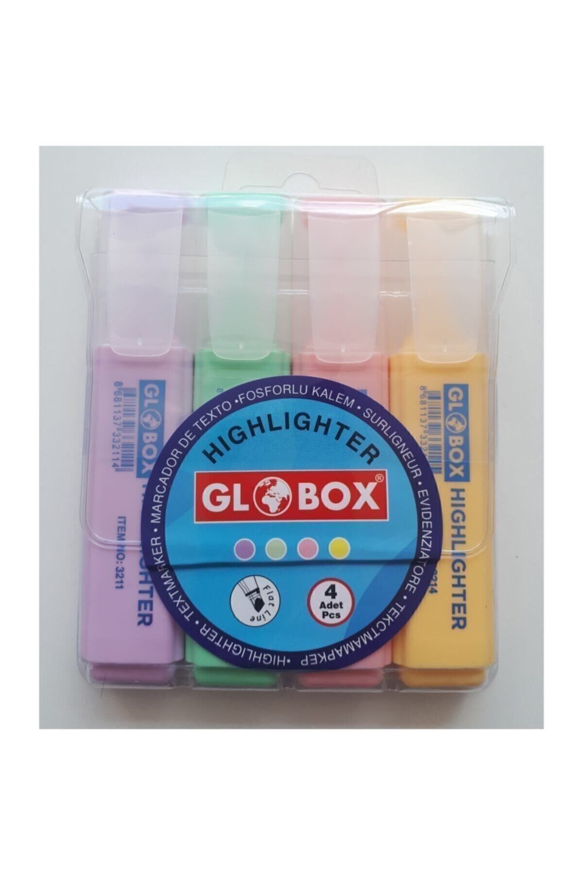 Globox Fosforlu Kalem Pastel Renk 4.lü
