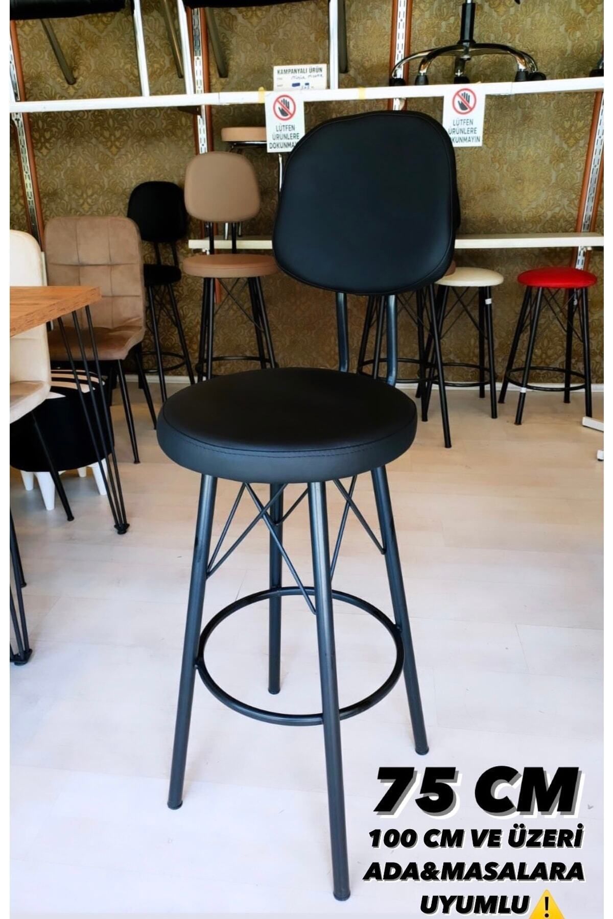 Sandalye Shop Dolce Bar Sandalyesi,siyah.100 Ile 115 Cm Arası Olan Ada&masalara Uygundur.