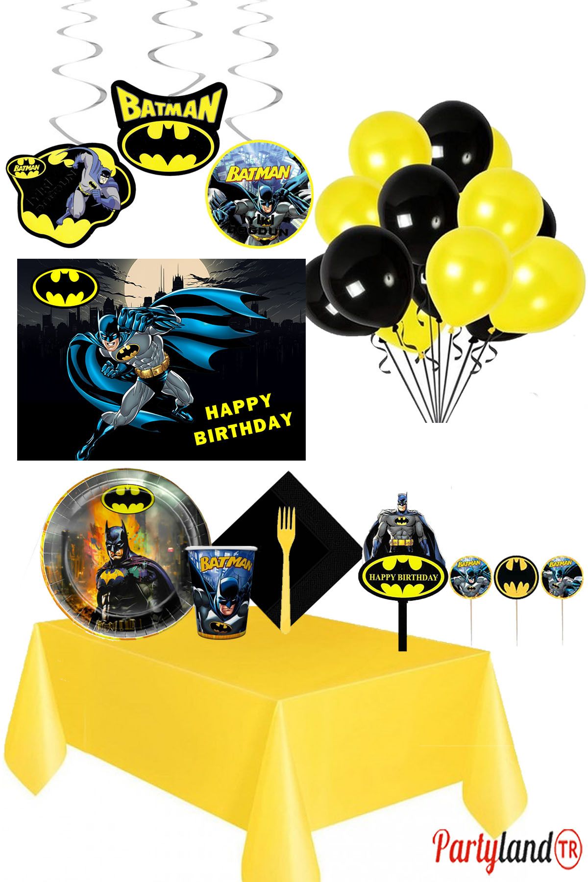 Batman Partylandtr 8 Kişilik Doğum Günü Parti Seti