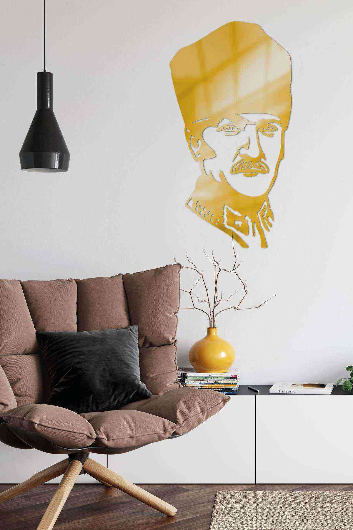 RetroLazer Atatürk Mareşal Duvar Dekoru Ayna Görünümlü Tablo Dekoratif