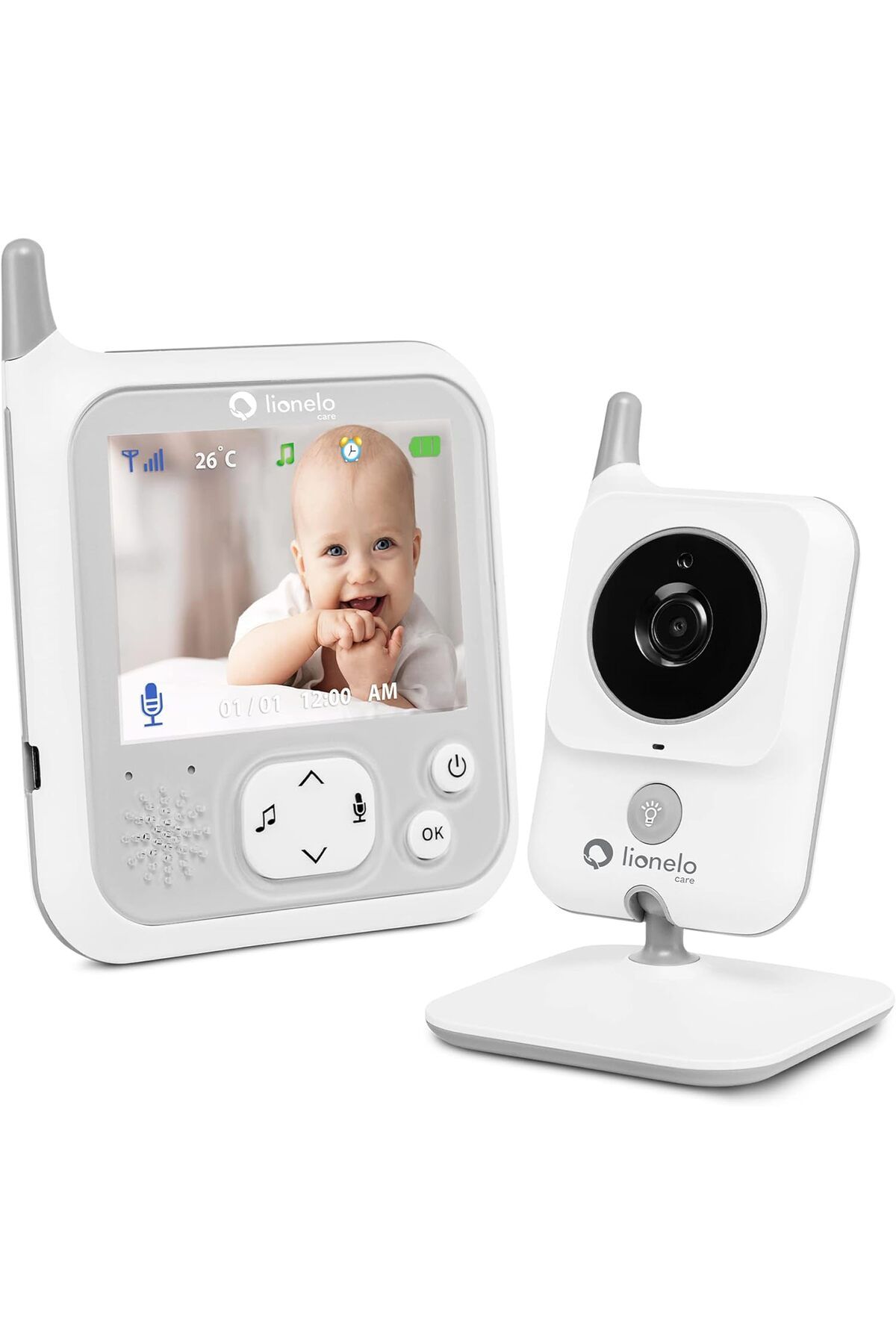 Lİonelo 3" inç LCD ekranlı bebek monitörü, Video ve ses, Gece modu, İki yönlü iletişim, 260m menzil