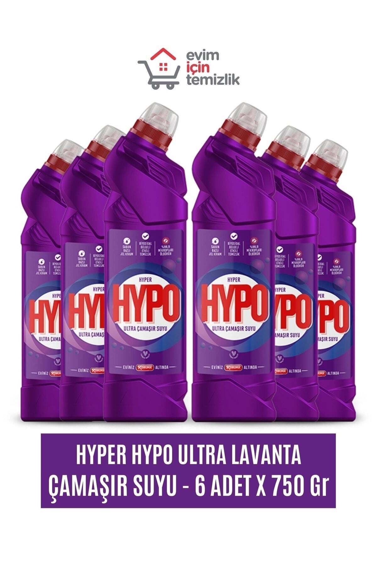 Hyper Hypo Çamaşır Suyu Ultra 750 Gr X 6 Adet - Lavanta Kokulu