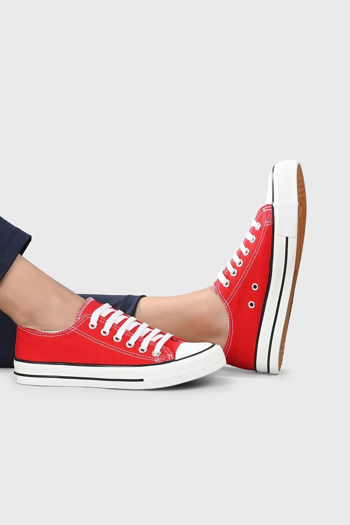 StWenn Kısa Kırmızı Unisex Keten Ayakkabı Spor Ayakkabı Günlük Sneakers
