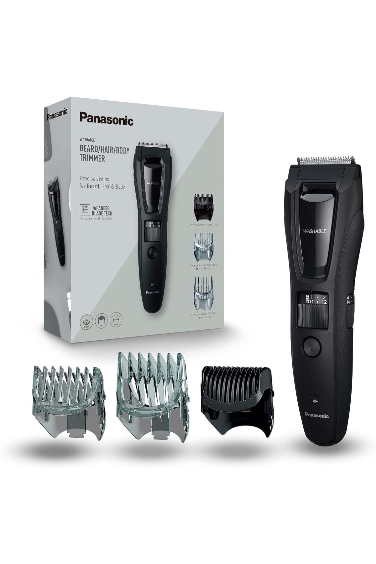 Panasonic Erkek Sakal ve Saç Kesme Makinesi 3'ü 1 Arada Şarj Edilebilir Paslanmaz Çelik