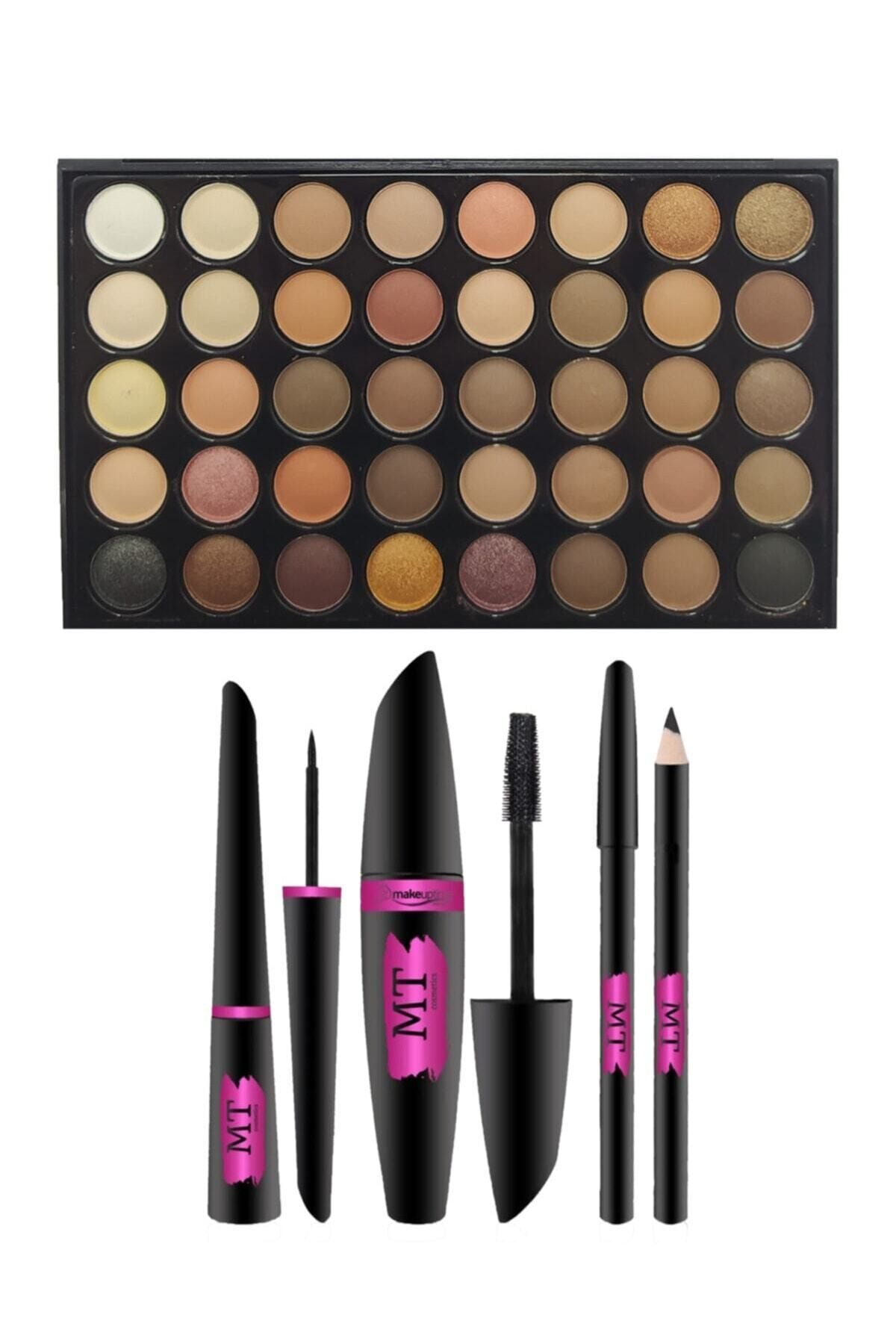 Makeuptime 40 Renkli Göz Far Paleti Ve Mt Rimel Eyeliner Göz Kalemi Seti