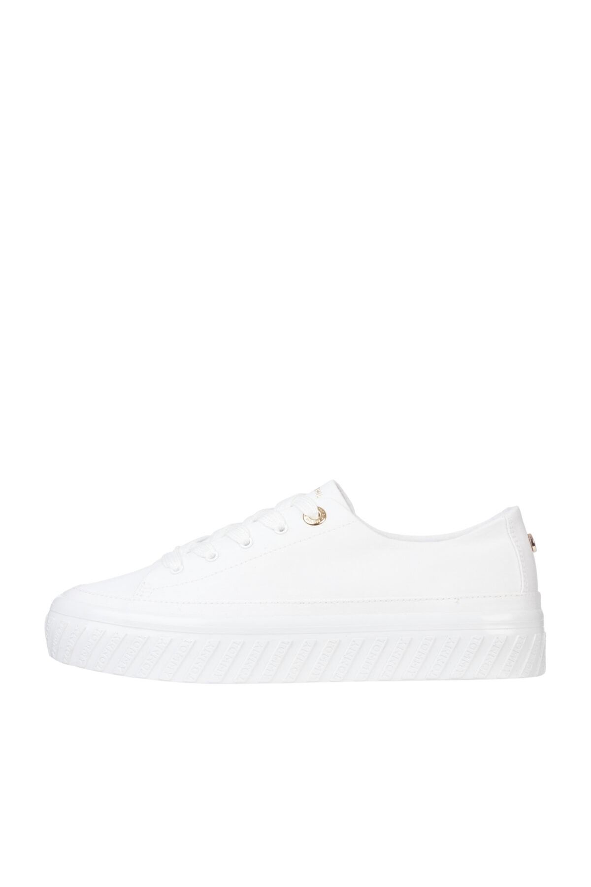 Tommy Hilfiger Kadın Beyaz Sneaker Shiny Flatform Vulc Sneaker FW0FW05536