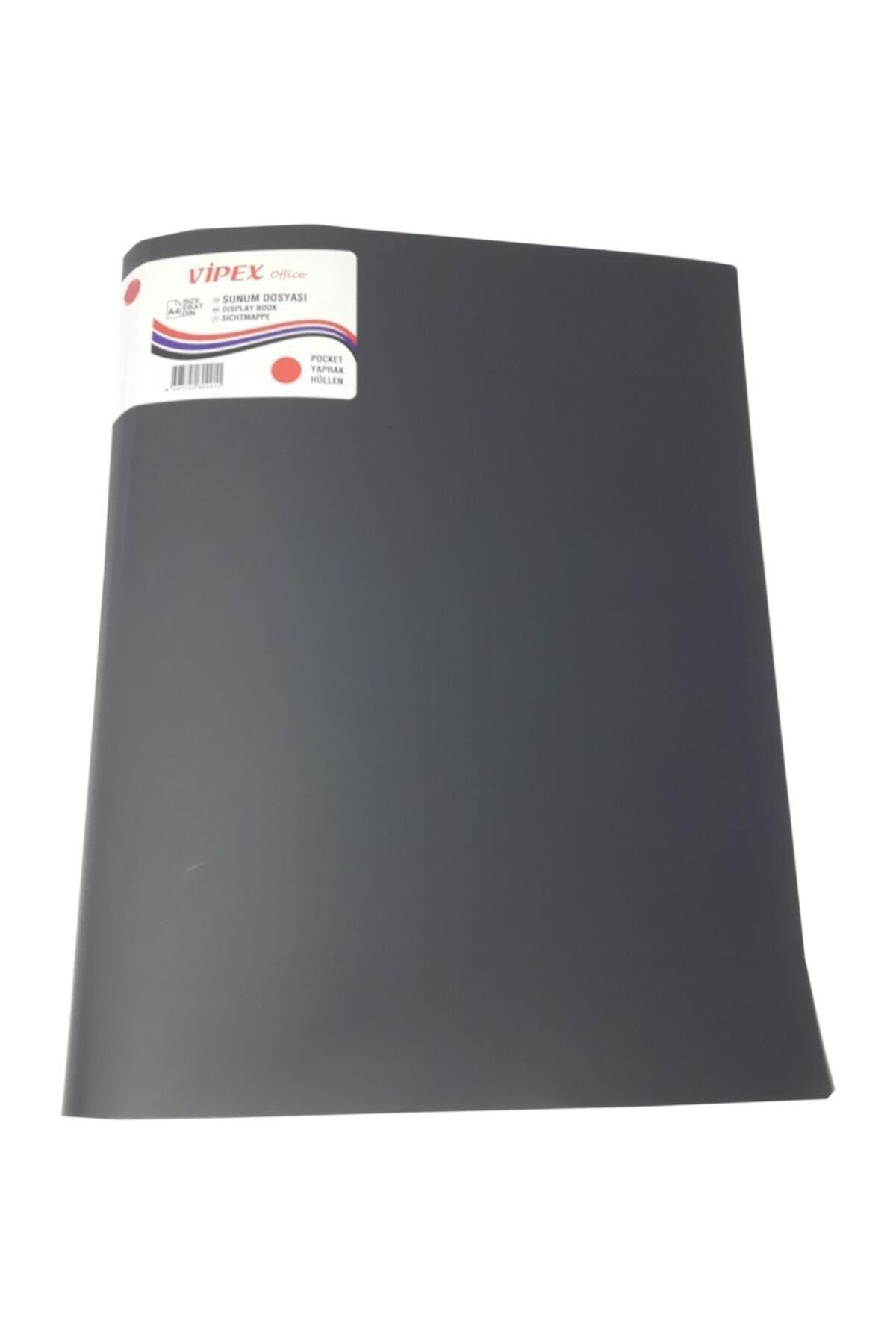 VİPEX 40'lı A4 Plastik Kapak Siyah Kırmızı Mavi Sunum Dosyası