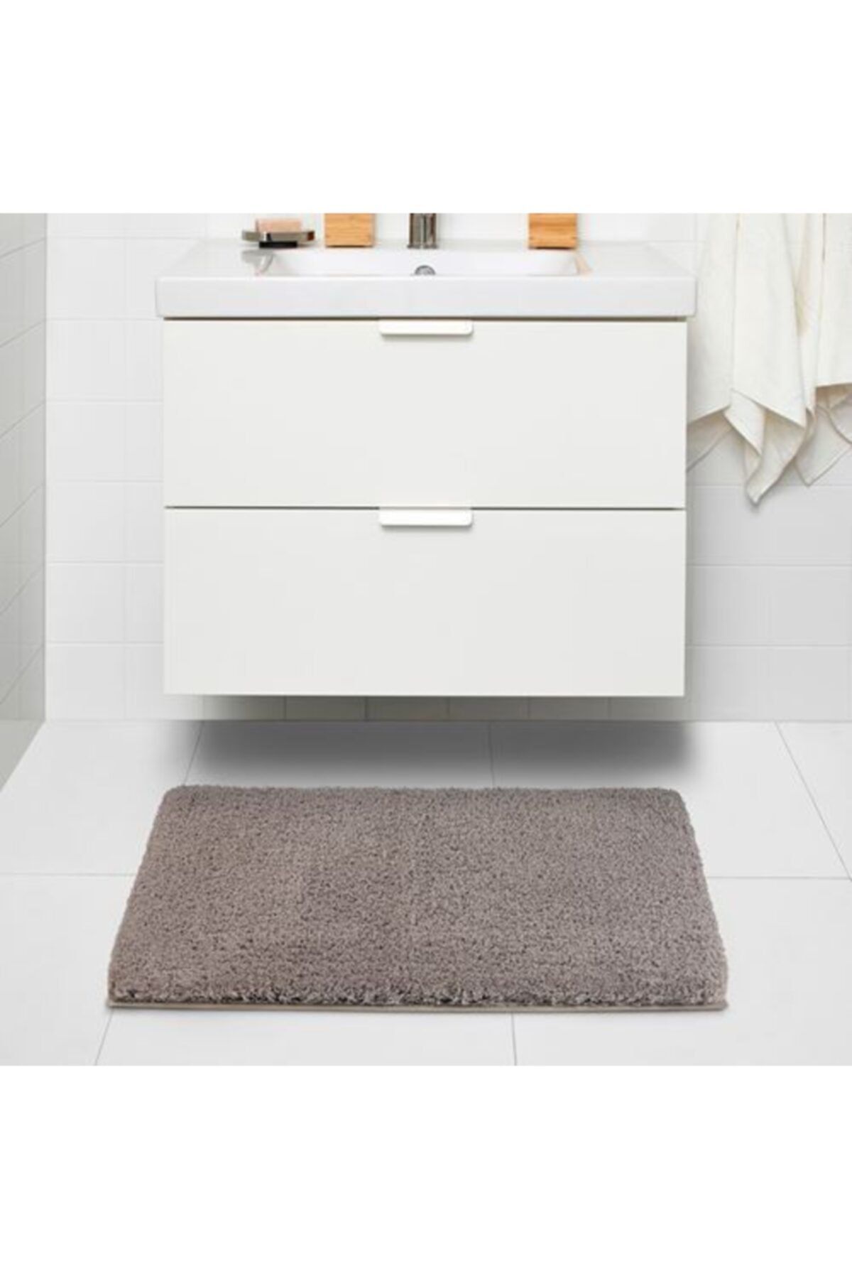 IKEA Banyo Paspası Bej Ren Mikrofiber 60x90 cm Banyo Halısı