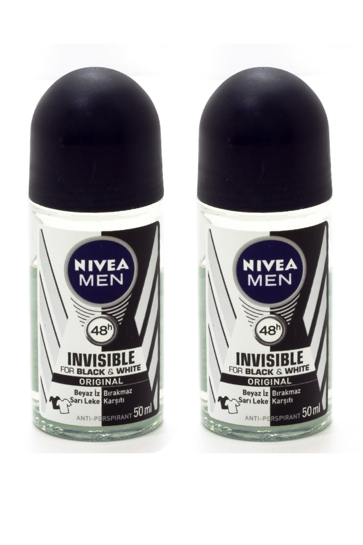 NIVEA Nıvea Roll-on Invisible Black&white 50 ml Erkek X 2 Adet