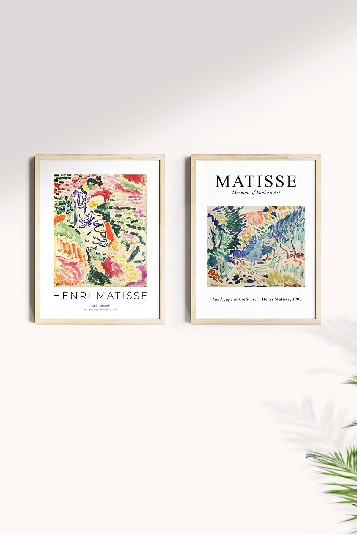 Çerçeve Market Henri Matisse Poster Seti ( Doğal Ahşap Çerçeveli )