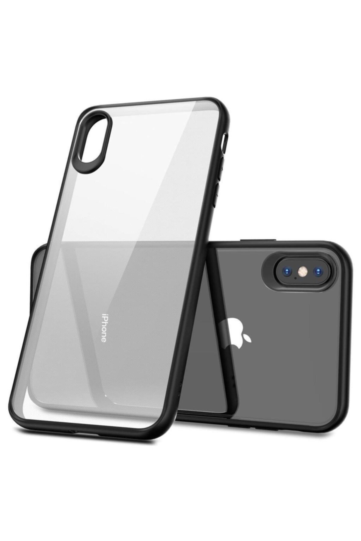 Apple Iphone Xs Max Kılıf Glass Case Kenarı Silikon Arka Polikarbon Cam