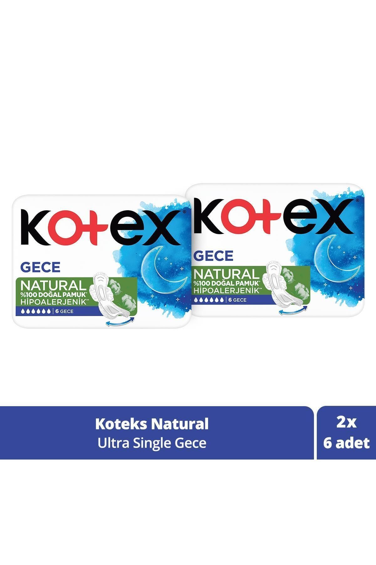 Kotex Natural Ultra Single Gece 6 Adet X 2