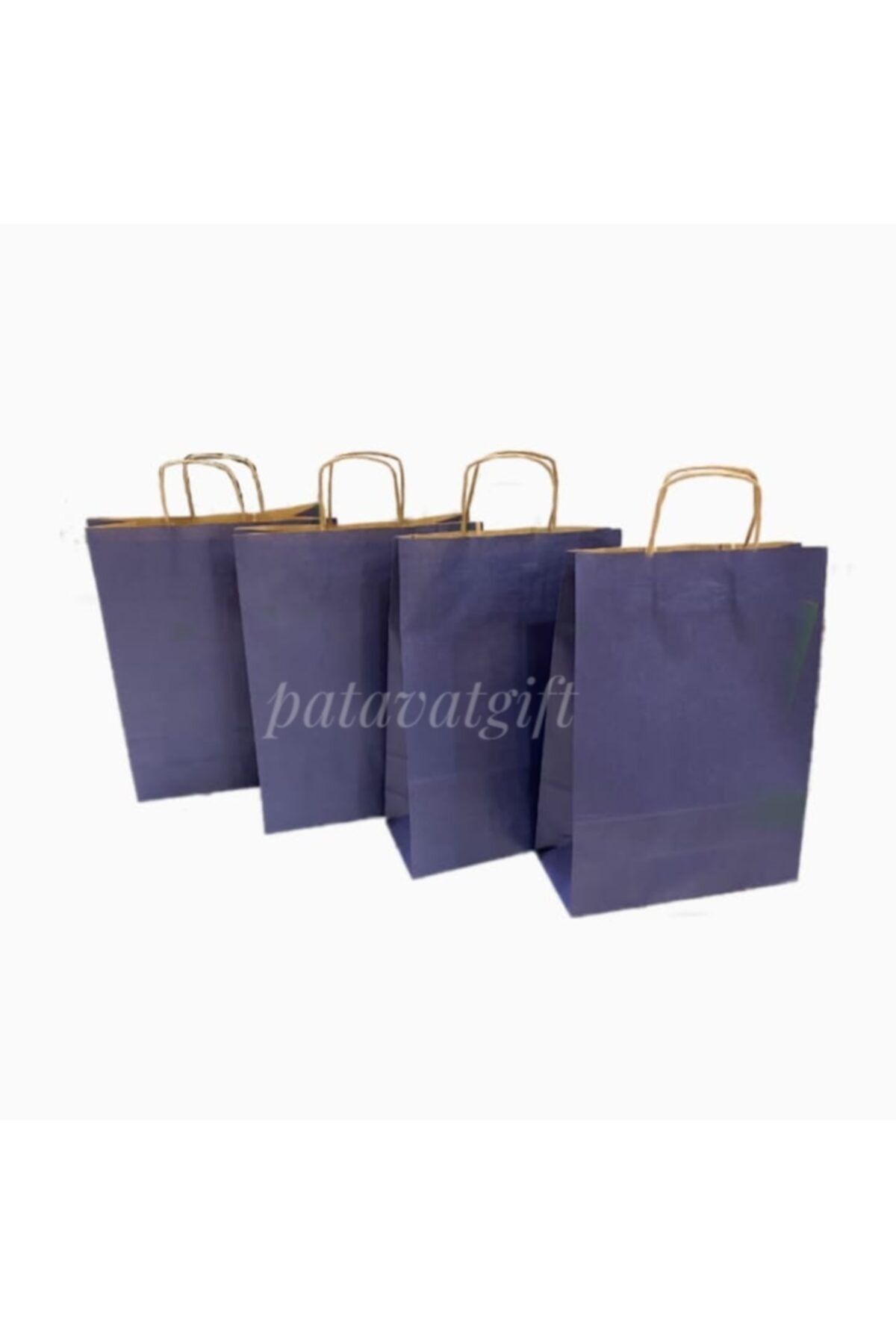 Patavat Lacivert Karton Poşet Hediye Poşeti Craft Poşet 35x40 4 Adet