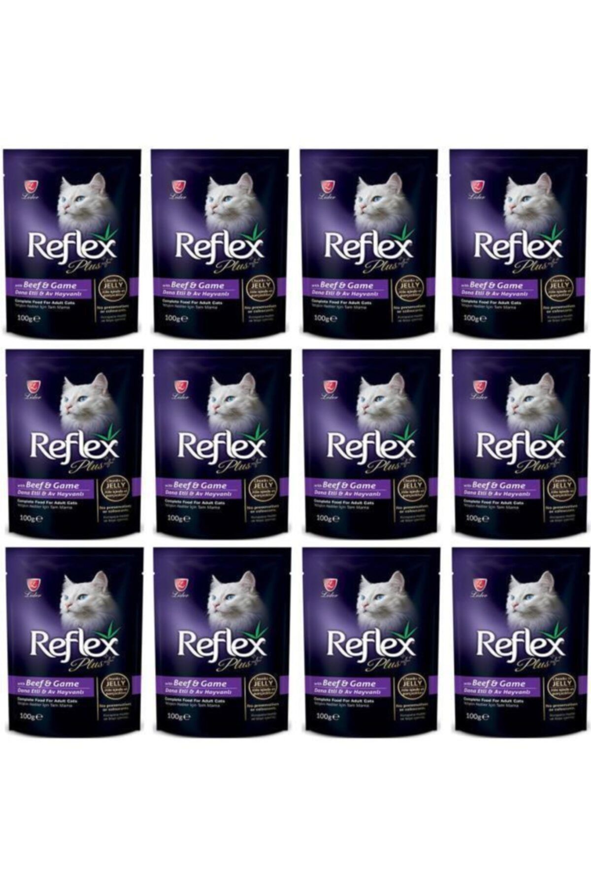 Reflex Reflex Plus Kuzu Etli Ciğerli Kedi Konservesi 100 Gr 12'Lİ SET
