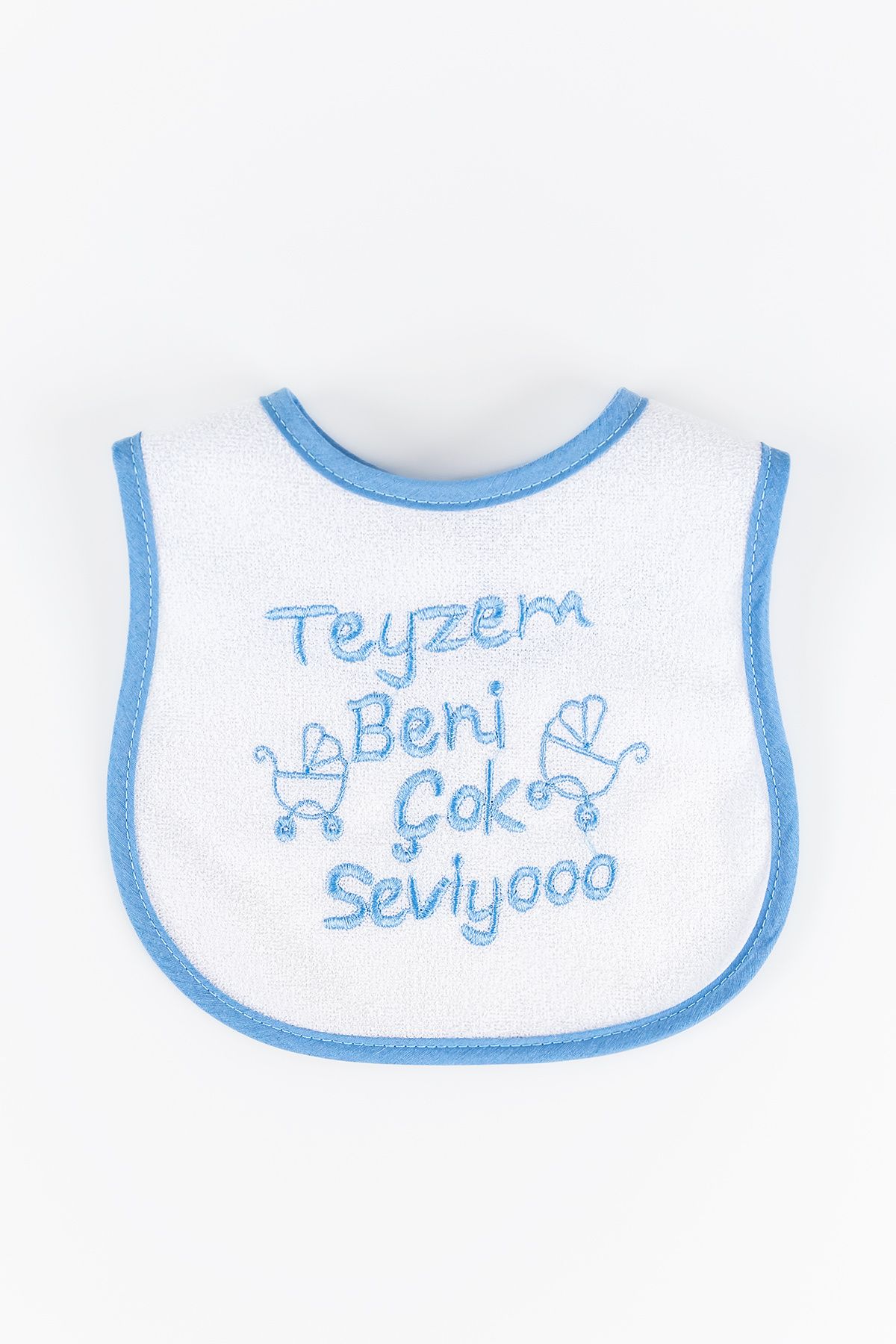 Babymod Teyzem Beni Çok Seviyo Yazılı Erkek Bebek Su Geçirmez Mama Önlüğü