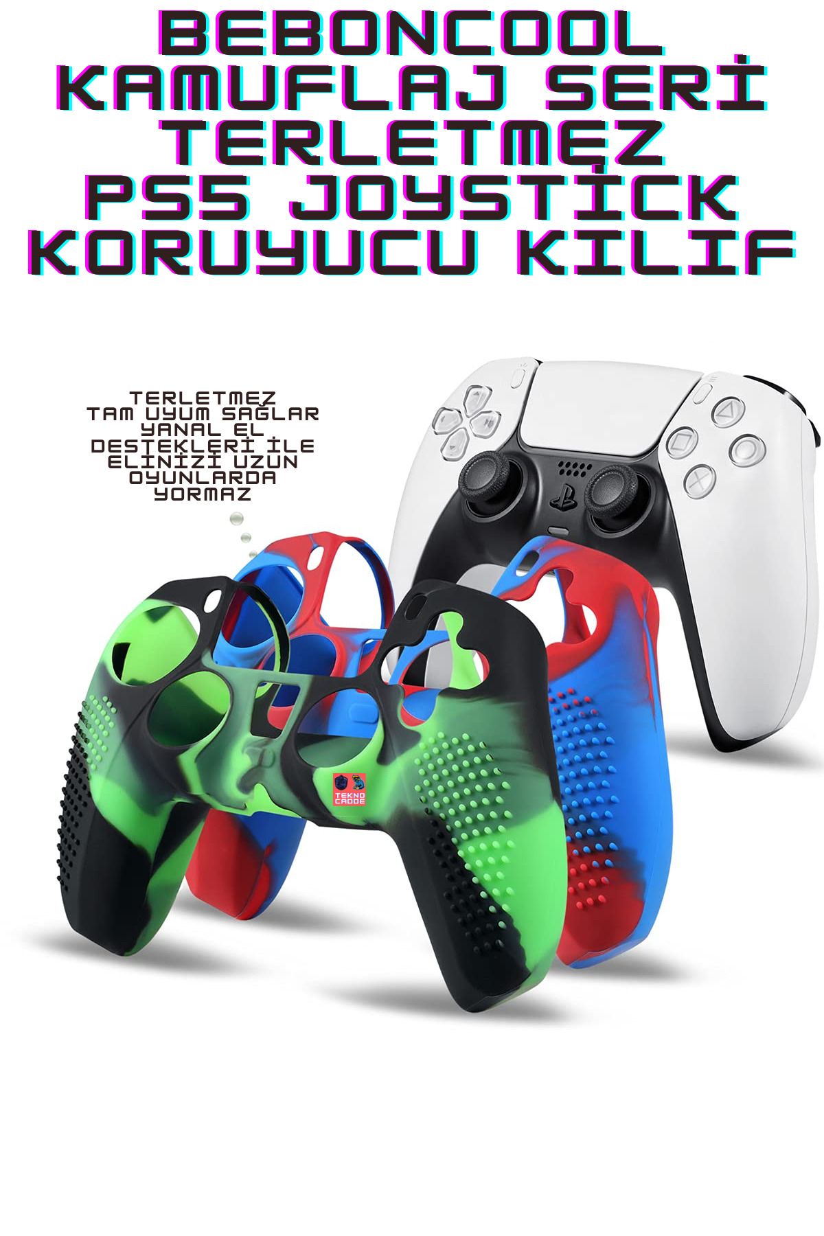 beboncool Kamuflaj Serisi PS5 Dualsense Joystick Koruyucu Kılıf