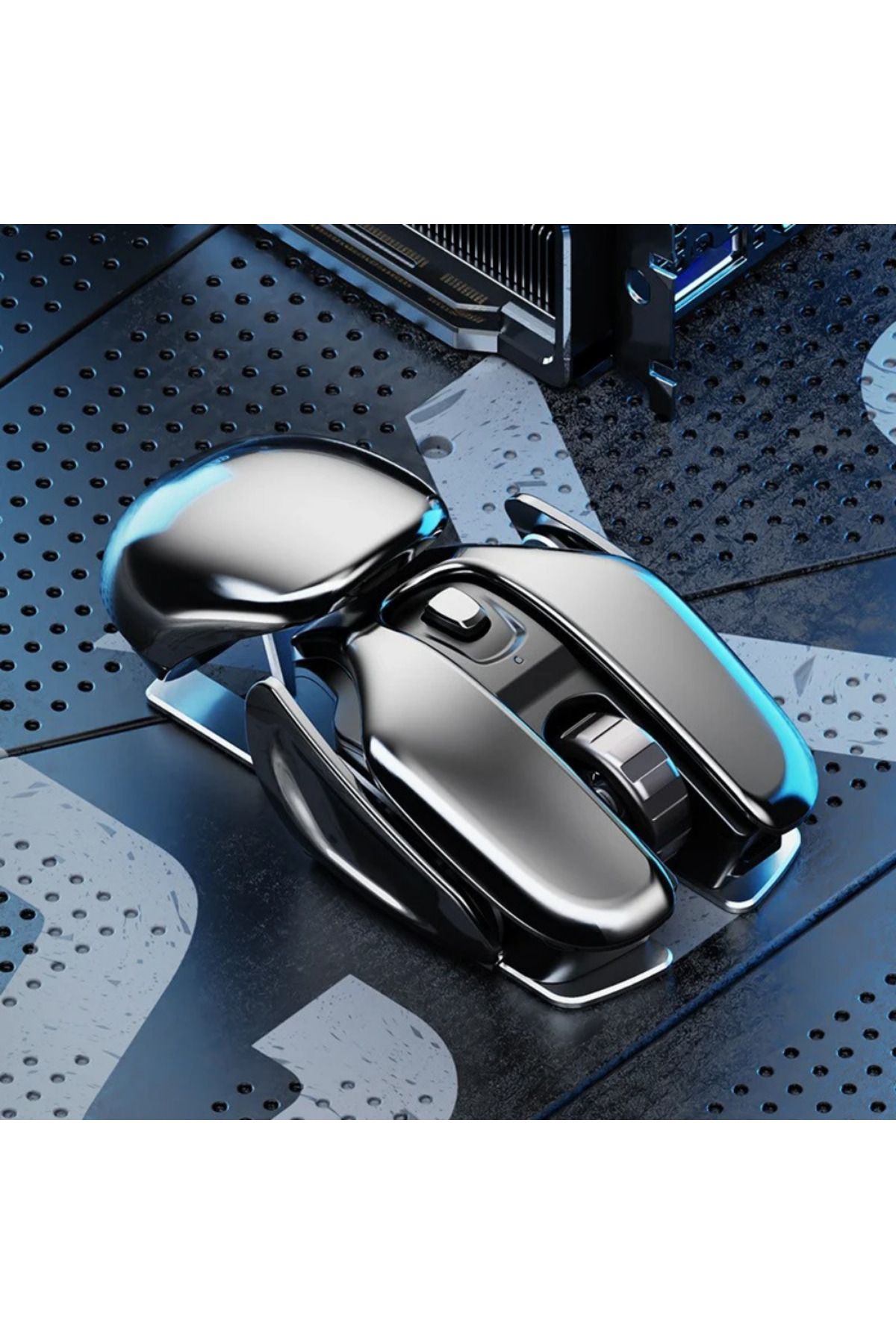 TechTic Mekanik Metal Kablosuz Mouse Böcek Tasarım 1600DPİ Ergonomik Tüm Yüzeyler İçin SessizTıklama