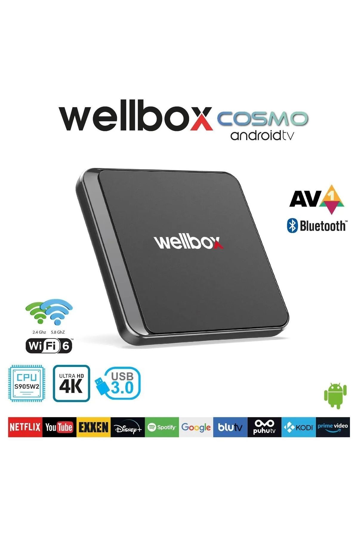 Genel Markalar WELLBOX COSMO Android Tv Box 2+16GB