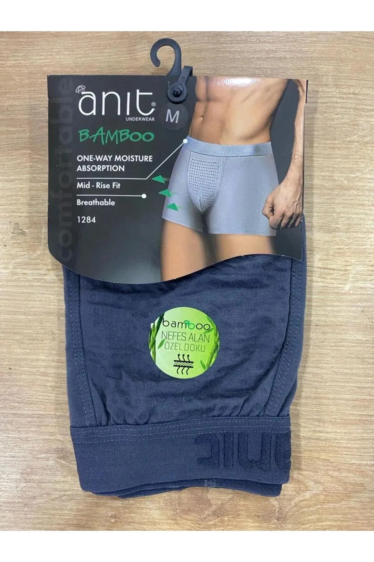 Anıt 10'lu Düz Renk Likralı Nefes Alan Bambu Erkek Boxer %96 Bambu %4 Likra