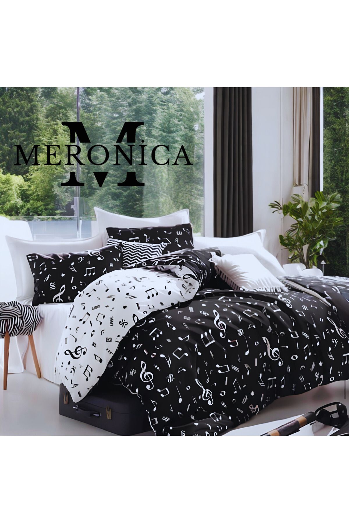 Meronica Home Collection Piano Pamuklu Ranforce Tek Kişilik Nevresim Takımı