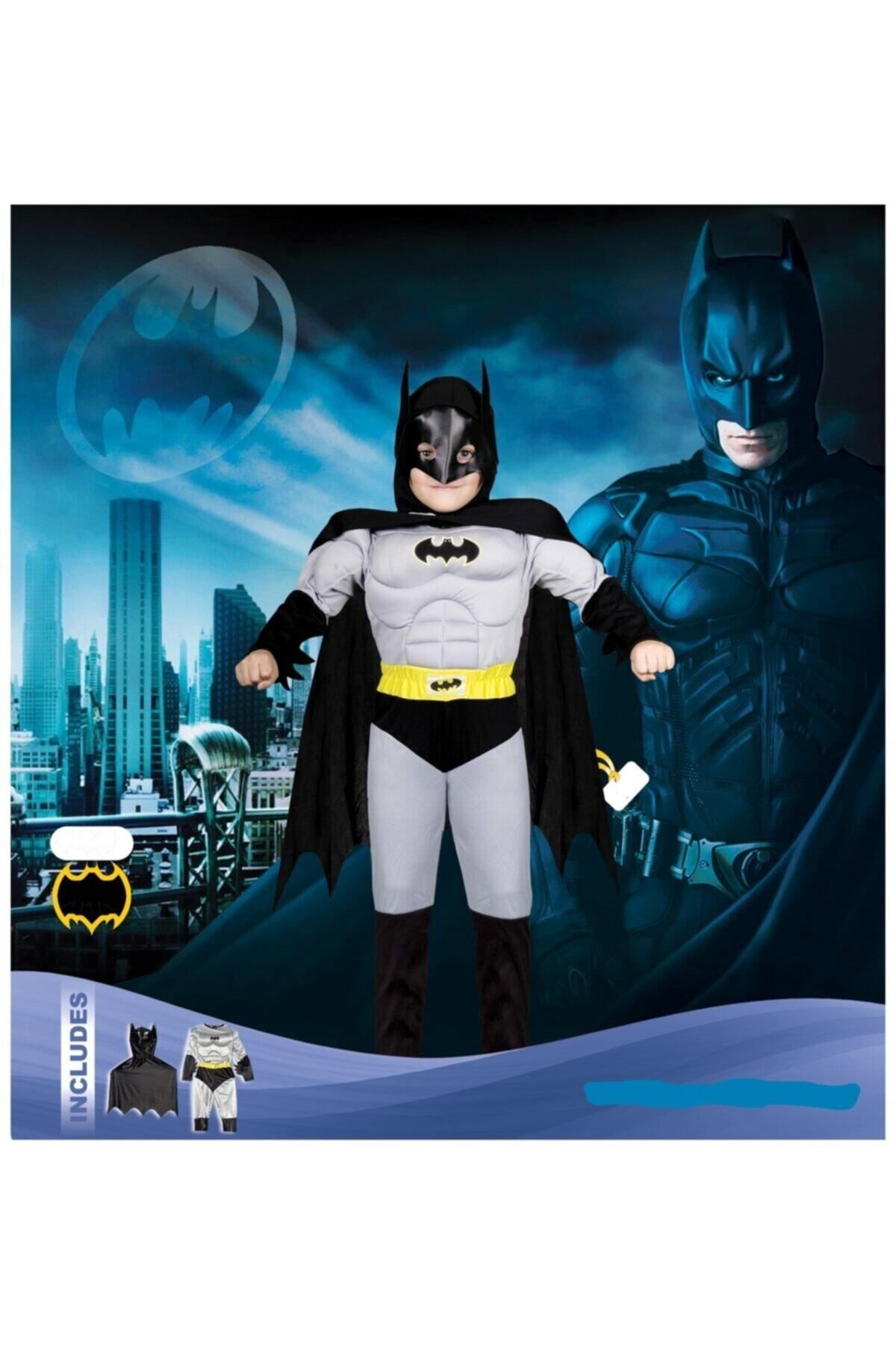 Batman Kostümü Kaslı Çocuk Kıyafeti