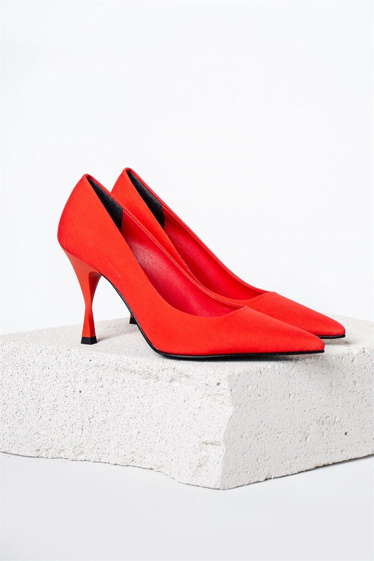 Seniorah Tatiana Saten Kırmızı Kadın Topuklu Ayakkabı