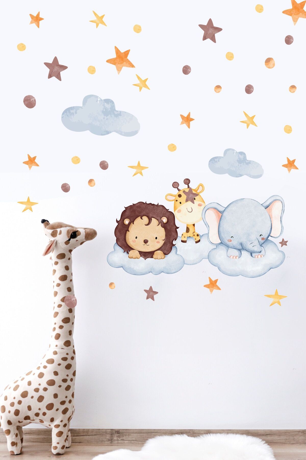 postifull Çocuk Bebek Odası Sticker Seti, Hayvanlar Temalı Duvar Dekoru, Çocuk ve Bebek Odası Duvar Stickerı