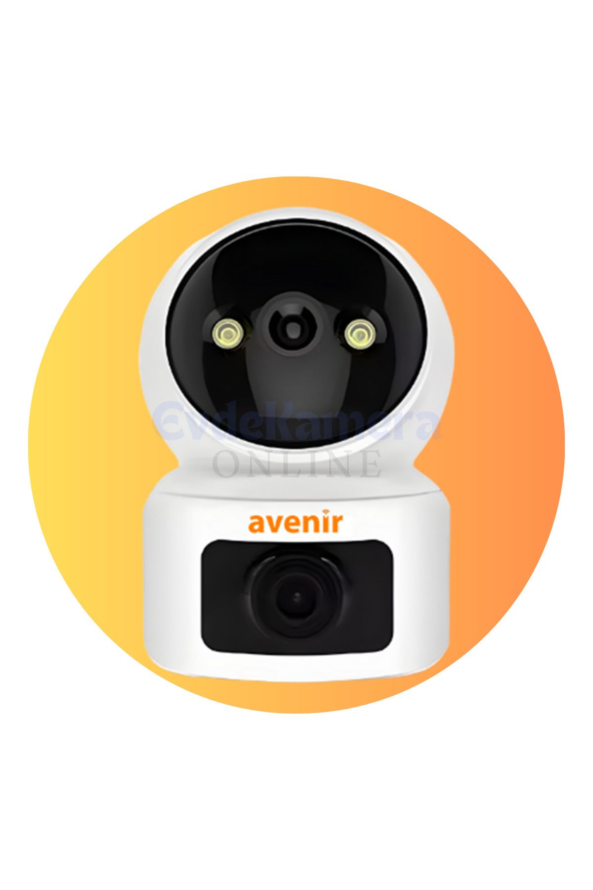 Avenir 2+2mp Çift Lens, 355° Hareketli, Hareket algılama ve Takip özellikli, Kablosuz Akıllı Kamera